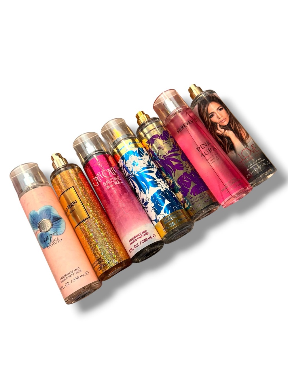 Fragrance Mist Bundle Lot of 7 - Paris Hilton, Tommy Bahama, Vince Camuto